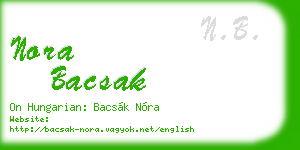 nora bacsak business card