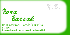 nora bacsak business card